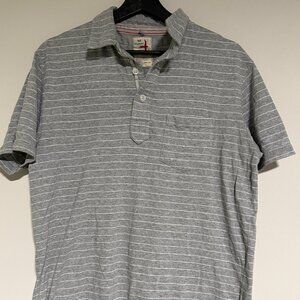 Men's Relwen Jersey Stripe Polo in Grey Heather/White, Size: M